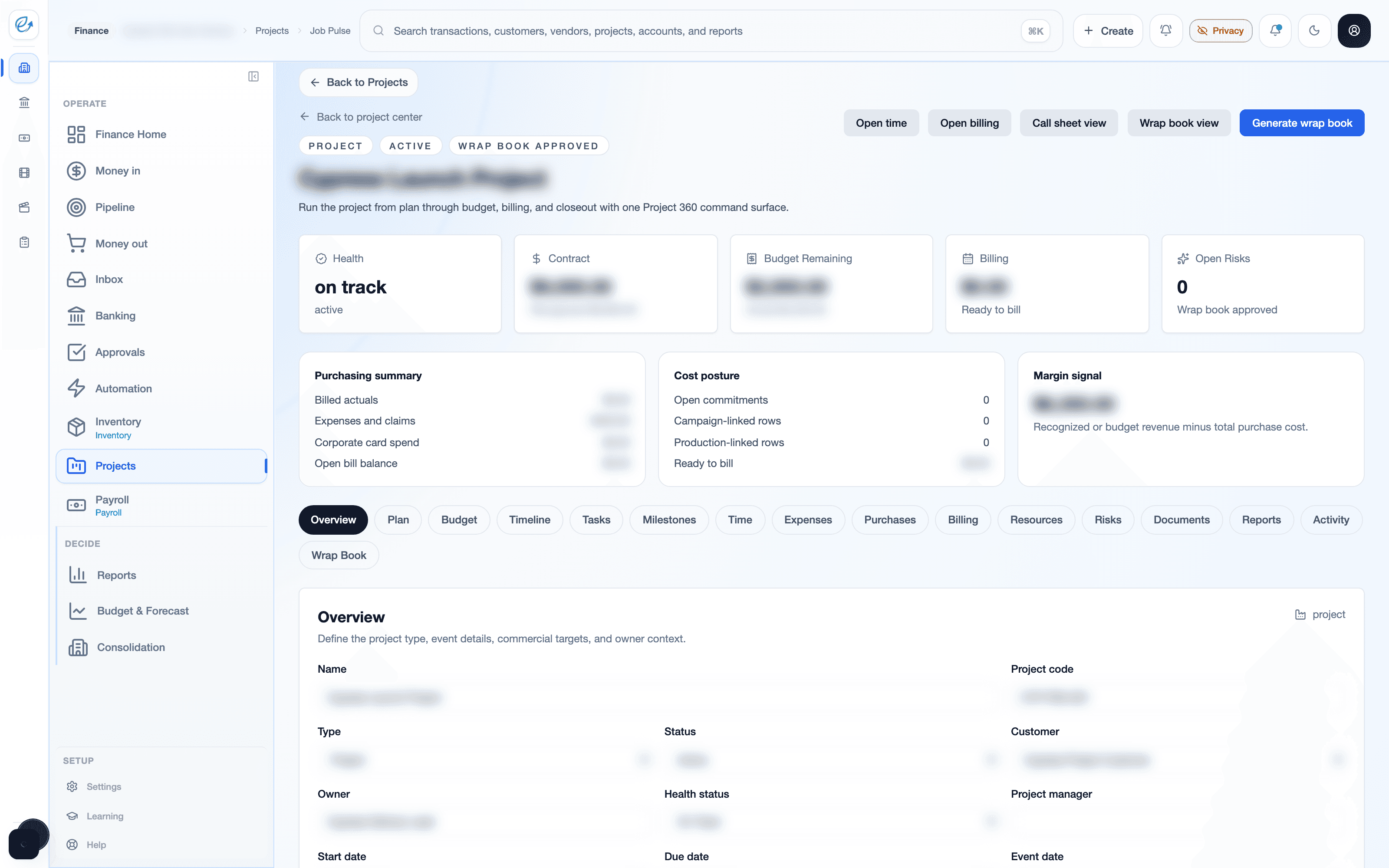 Eazyle Projects dashboard preview